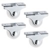 4Pcs Fixed Castor Wheels 25mm Plastic Furniture Replacement Caster Wheel