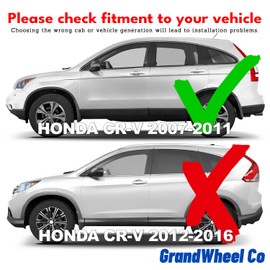 Window Deflectors Smoke Tinted Tape-On Side Window Vent Visor Deflectors Rain Guards Compatible with Honda CR-V 2007-2011 - 4pcs. GW0039