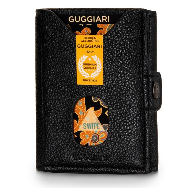 GUGGIARI® Slim wallet with coin compartment made of microfibre jacquard
