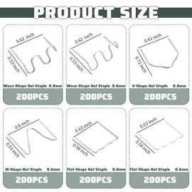 1200PCS Plastic Welder Staples,6 Types of Multi-Specification Plastic Welding Staples for Car Bumper/Radiator Repairing and Welding,Stainless Steel Bumper Repair Kit with Storage Box