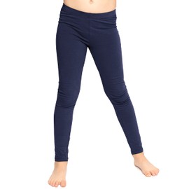 STRETCH IS COMFORT Polyester Girl's Leggings Navy Blue Small