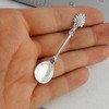 Sterling Silver Seashell Handle Salt Spoon or Mustard Spoon