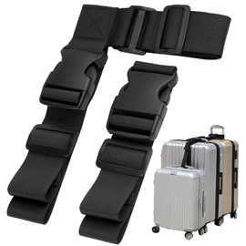 2PCS Luggage Straps for Suitcases, Add a Bag Luggage Strap Heavy Duty T-Type Suitcase Connector Belt Adjustable Travel Baggage Attachment Accessories for Connecting Your 3 Luggage Suitcases Together