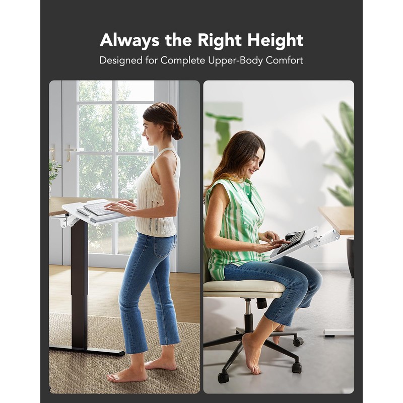 HUANUO Keyboard Tray Under Desk, 360 Adjustable Ergonomic Sliding Keyboard