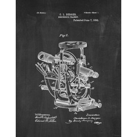 Engineer's Transit Patent Print Chalkboard (5" x 7") M10994