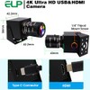 ELP Cámara USB HDMI 4K con zoom manual, cámara web