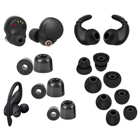 A-Focus [8 Pairs] WF-1000XM5 WF-1000XM4 Ear Hooks Tips 【 Memory Foam & Silicone 】 Soft Replacement Comfortable Earbud Tips Wingtip Compatible with Sony WF-C700N WF-C500, 23515H