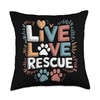 Live Love Rescue, Shelter Save Pet Adopt Animal Rescue Throw