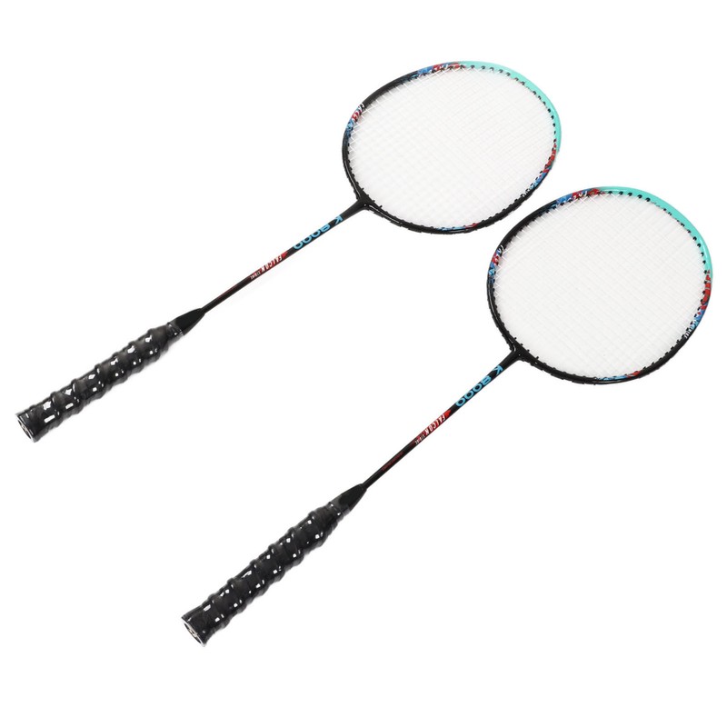 2PCS Badminton Rackets Iron Alloy Frame Integrated Shuttlecock Racquets for