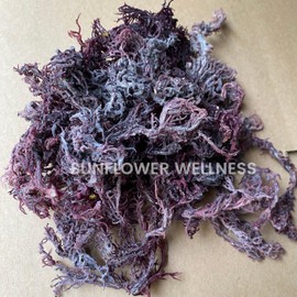 Sunflower Wellness Purple Sea Moss Wildcrafted from St. Lucia | 100% Natural & Raw | Rare Purple Seamoss - 4oz