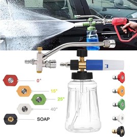 Foam-Cannon with 5 Pressure Washer Sprayer Nozzles, for Pressure Washer,1/4inch Quick Connect for Car Garden Window