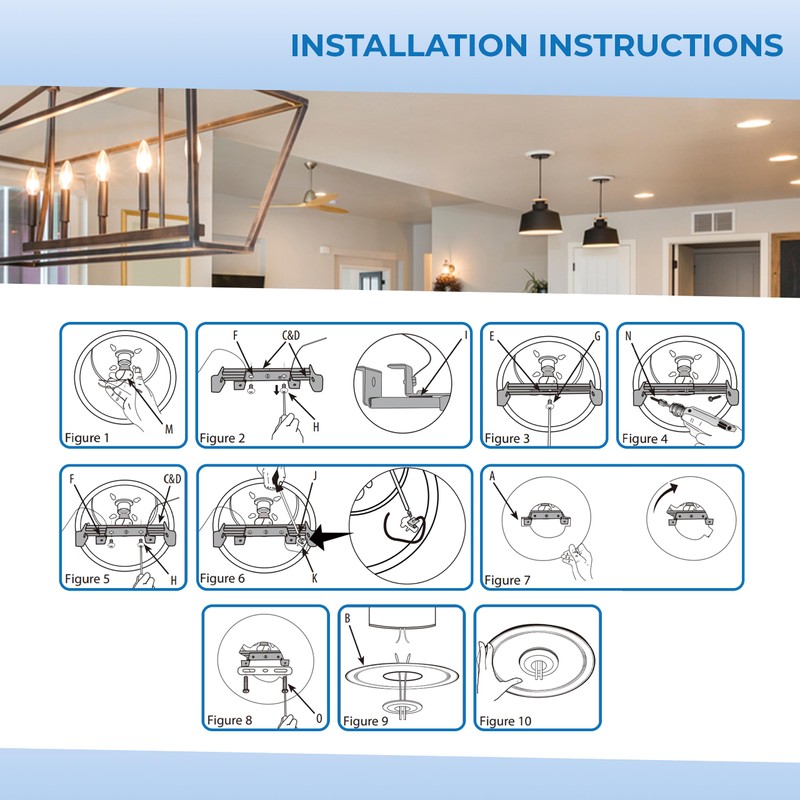 OHLECTRIC Recessed Can Light Conversion Kit to Pendant Lights –