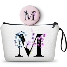 Regalos para cumpleaños, regalos únicos para mujeres, regalos para adolescentes, regalos para hermanas, regalos de amigos, bolsa de maquillaje con espejo, regalos de cumpleaños para amigas, mujeres, regalos personalizados, regalos de Navidad, letra M, Le