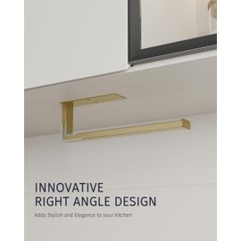 WZKALY Paper Towel Holder, SUS304 Stainless Steel Under Cabinet Paper Towel Bar, Self Adhesive or Wall Mount, Paper Towel Roll Rack for Kitchen and Bathroom (Brushed Gold)