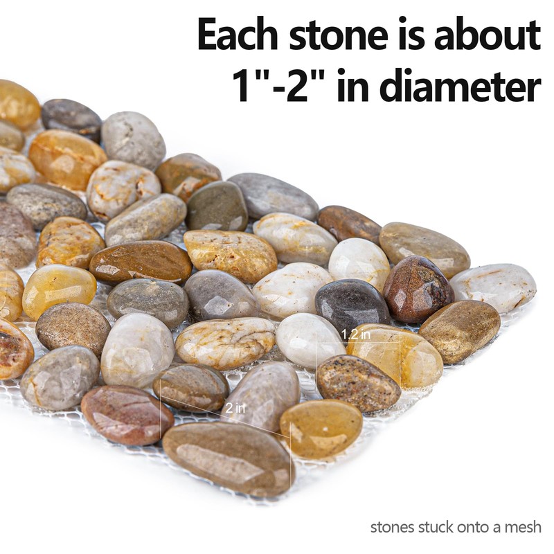 River Rock Stepping Stones, 6 Pcs 16" L x 5.5"