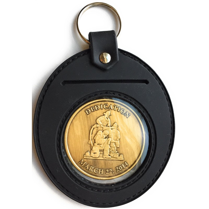 RecoveryChip Universal Large 1.75 Inch Challenge Coin Holder Keychain Black