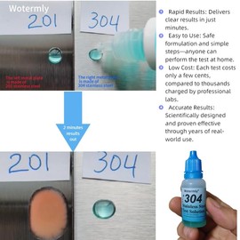 304 Stainless Steel Test Solution – Instant Identification Reagent for Food-Grade vs. Industrial-Grade Steel – Rapid 2-Minute Colorimetric Test for Cookware, Cutlery, and Industrial Use