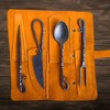 Hand Forged Medieval Cutlery Set- 4 Pcs Viking Utensils Set