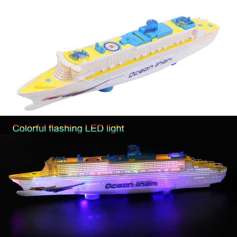 Electric Ocean Liner Cruise Ship Flashing LED Light Kids Musical