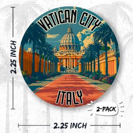 Vatican City Italy Pin Button 2.25 inch 2-Pack St. Peter's Basilica – Pinback Button for Jeans Pants Shirt Backpack – Pins for Clothes Hat Cap ID45000