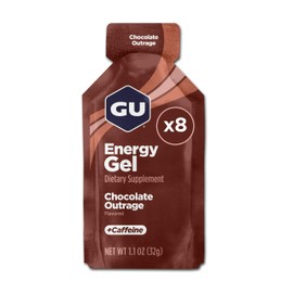 GU Energy Original Sports Nutrition Energy Gel, 8-Count, Chocolate Outrage