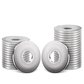 50 Piece M6 Washers, Leryati Stainless Steel Washers DIN 9021 A2 V2A Penny Washers Flat Washers, Round Flat Spacer Repair Washer Lock Washer Spacers, Metal Washers for Screws Nuts Bolt