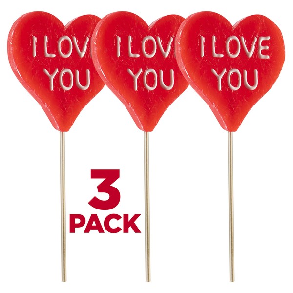 Paquete de 3 paletas extra grandes para el día de San Valentín con forma de corazón "I Love You", grandes ventosas de dulces para el día de San Valentín para rellenos de bolsas de regalo o regalos de fiesta