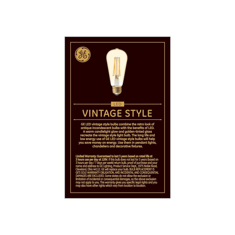 GE Lighting Vintage Edison Style LED Light Bulbs, 6 Watts