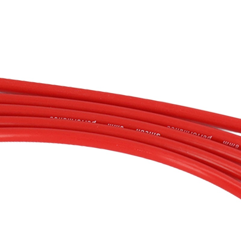 5Pcs 8mm Red Silicone HT Ignition Leads Spark Plug Wires