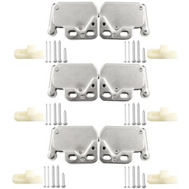 POFET Set of 6 Spring Loaded Locking Cabinets Stainless Steel Latches Door Snapper Latches Push Locks Door Spring Latch Mini for Cabinet Doors with Screws