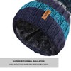 RockJock R80 Thermal Insulating Striped Beanie Bobble Hat with Cosy