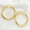 Big Round Shape Gold Tone Hoop Earrings Bling Thin Lightweight