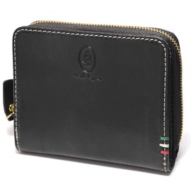 Hush Puppy HP2066 Wallet, Bifold Wallet, Coin Pocket, Round Zipper, Lux, Cowhide Leather, Cashless, Compact, Mini Wallet, Smart Wallet (Black (10)), black (10)