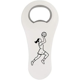 Azeeda 'Netball-Spieler-Aktion' Magnetischer Flaschenöffner (BO00095105)