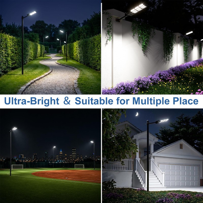 Joric Solar Street Lights Outdoor, IP67 Waterproof Solar Powered Light