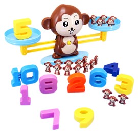 HOWADE Monkey Balance Math Game,Monkey Weighing Scale Montessori Educational Stem Counting Toys for 3 4 5 Years Old Age
