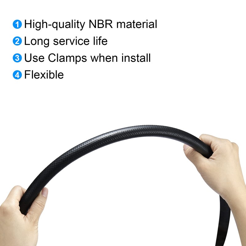 SYKRSS 3/8 Fuel Hose Line, 5FT NBR Rubberfuel Fuel hose,