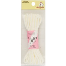 KIYOHARA Suncoccoh SUN55-02 Colored Cords, Thin, Width 0.2 inches (4 mm) x Length 9.8 ft (3 m), Off White