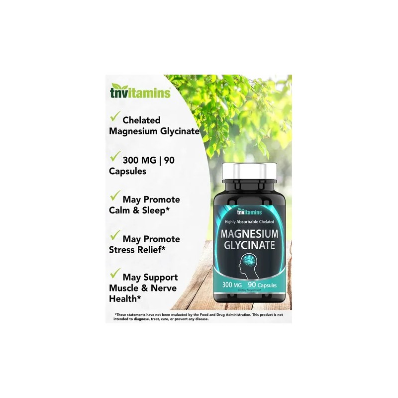 Magnesio Glicinato Tnvitamins Cápsulas 300 Caps