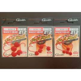 Gamakatsu 3 Pks Gamakatsu Wacky Hooks Jig Heads Flick Shake Finesse Sz2 1/32, 1/16, & 1/8