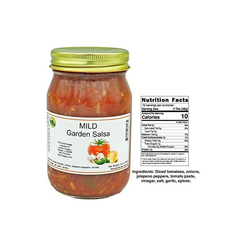Amish Salsa Mild Garden - Two-16 Oz Jars