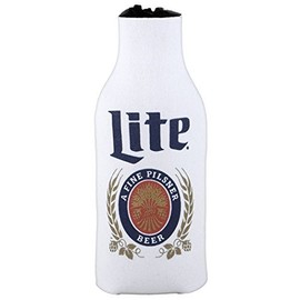 Miller Lite Zippered Beer Bottle Suit Holder Cooler Kaddy Huggie Coolie