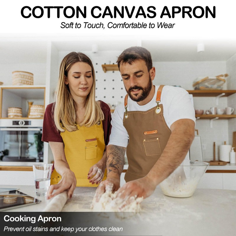Chef Apron for Men Women with Gift Box Pack, Cross