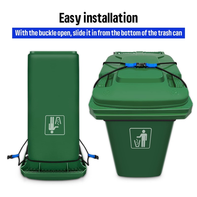 2 PCS Trash Can Lock, Bear Proof Trash Can, Lid