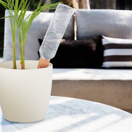 Relaxdays Clay Cones Watering Set of 4 Watering Aid for Plants for 1.5 L Bottles, H x D 19 x 4.5 cm, Terracotta