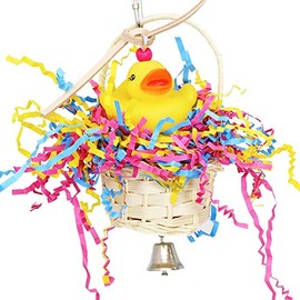 Bonka Bird Toys 1660 Ducky Basket 5.75" x 2.25", Small Parrot Chew Forage Preen Cage Toy, Parrotlet, Lories, Budgie, and Similar