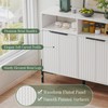 White Buffet Cabinet with Storage, Fluted Storage Cabinet with Doors