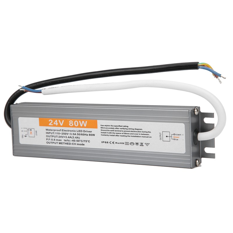 Wired 80W Ultrathin Waterproof Switch LED Driver Power Supply Source