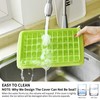 Ice Cube Tray with Lid and Bin for Freezer, Easy