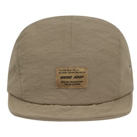 Clape Classic Flatbill Snapback Cap Retro Trucker Baseball Hat Pocket Cadet Hats 5 Panel Umpire Sun Hat Short Brim Cap, Khaki